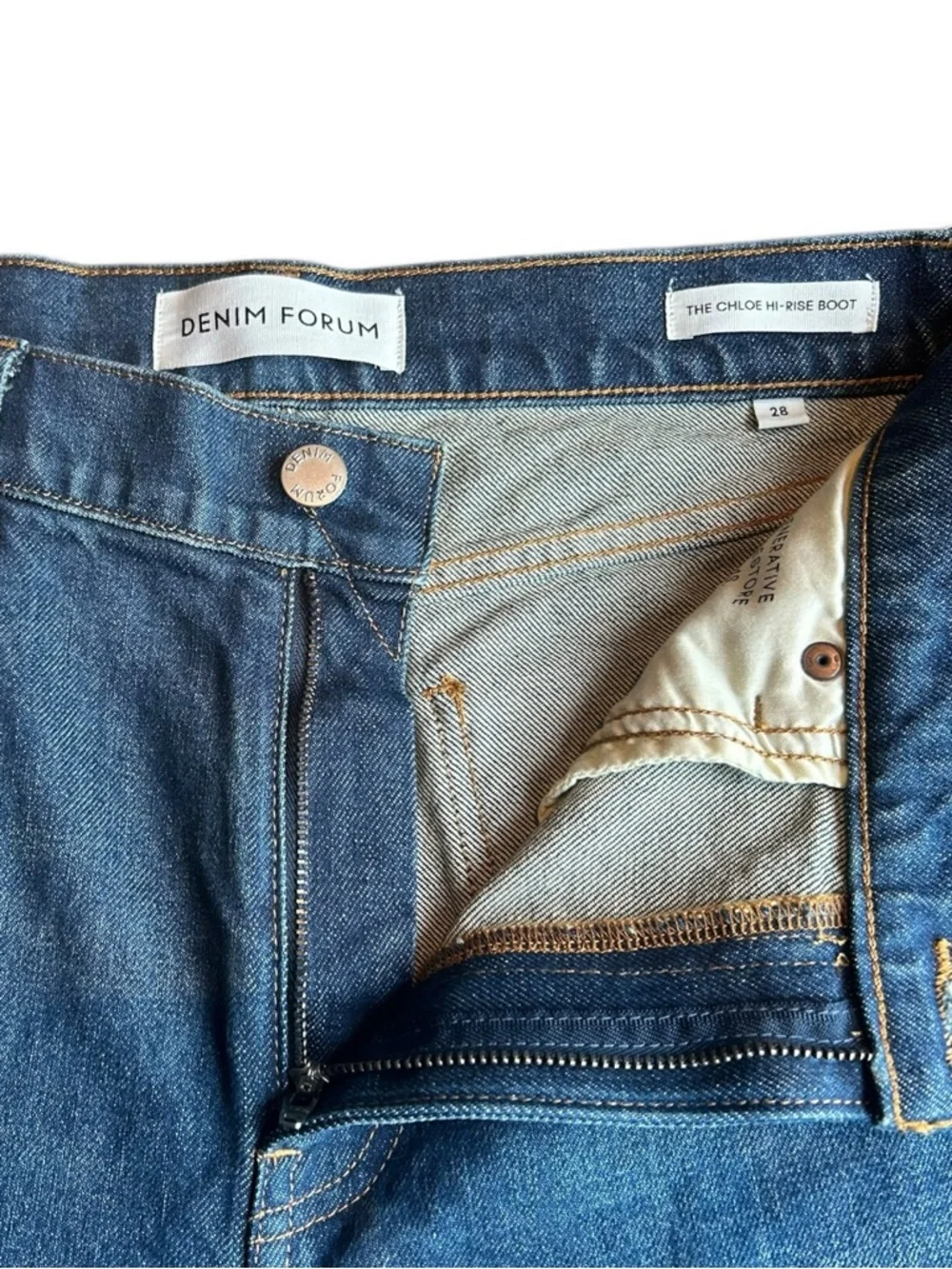 Aritzia Denim Forum Chloe Hi-Rise Bootcut Jeans NWT 28 Dark Indigo - Picture 6 of 10